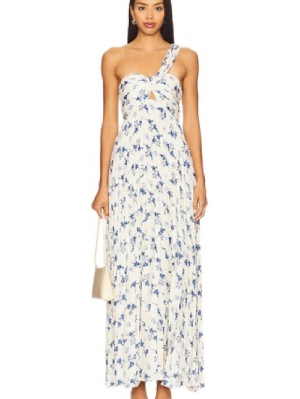 NWT- ASTR THE LABEL Rasya Dress in White Blue Floral